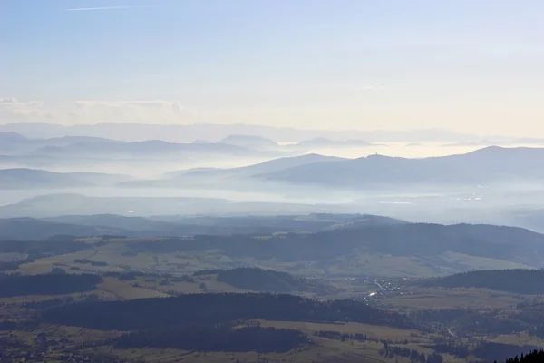 Vista de Babia Gora, Beskidy, Polônia — Fotografia de Stock