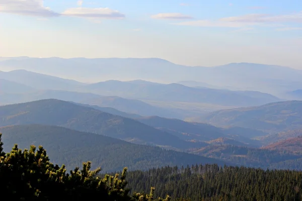 Vista de Babia Gora, Beskidy, Polônia — Fotografia de Stock