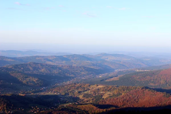 Widok z Babiej Góry, Beskidy, Polska — Zdjęcie stockowe