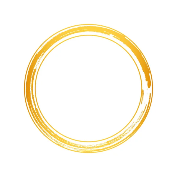 Golden Circular Frame Gränsdesign Redigerbar Vektor Eps — Stock vektor