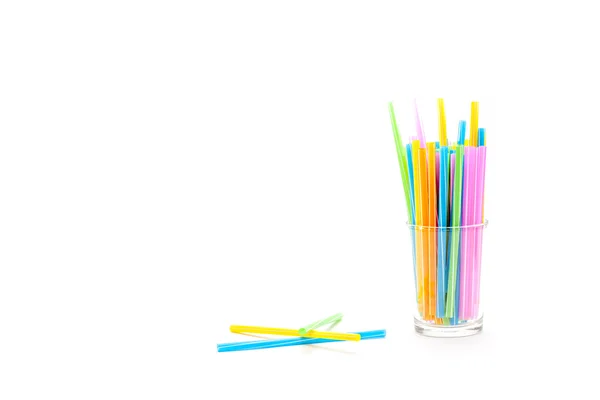 Glass and drinking straws — Stock Photo, Image