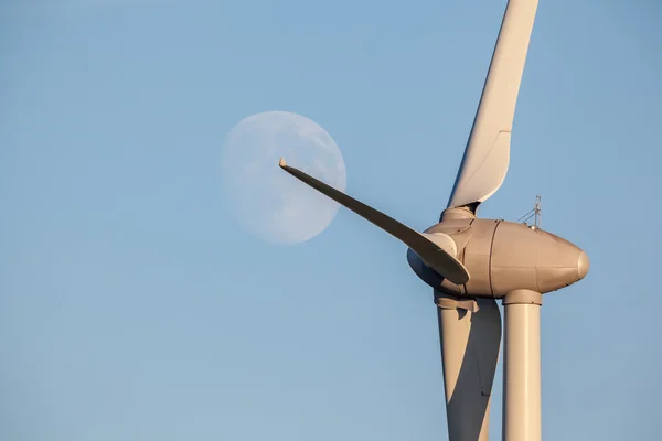 Luna whit molino de viento —  Fotos de Stock