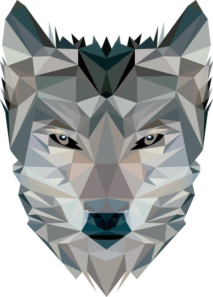 Wolfskopf Dreieckswürfeln Herrscher Wald — Stockvektor