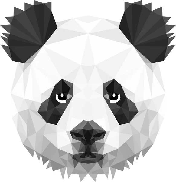 Panda Huvud Triangeln Fläckar Söt Alla Älskar — Stock vektor
