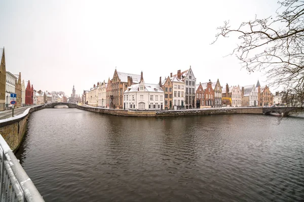 Aan Het Water Beroemde Stad Brugge Tijdens Winter — Stockfoto