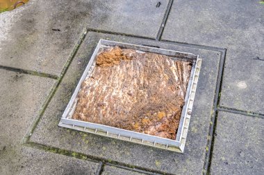 De Beerput büyük bir öğrenci binasının yanında taşar.