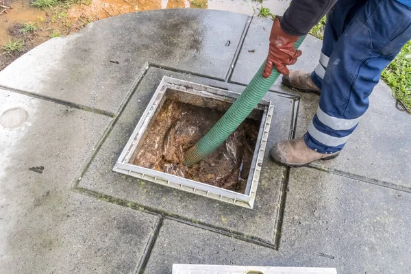 Côté Grand Bâtiment Pour Les Étudiants Cesspool Déborde Large Suce — Photo