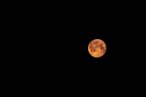 Night Full Blood Moon Rises — Stock Photo, Image