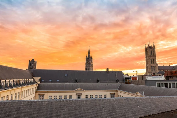 Belfort Een Van Drie Torens Van Gent — Stockfoto