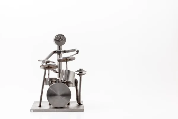 Stainless steel drummer — Stock Photo, Image