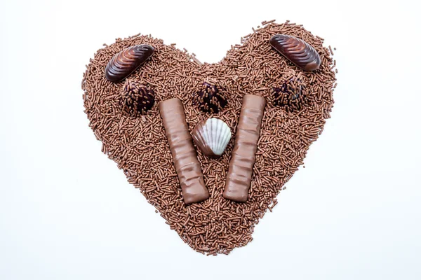 Chocolat dans le cœur — Photo