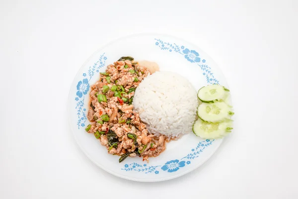 Thailändisches Gericht, pat kapow — Stockfoto