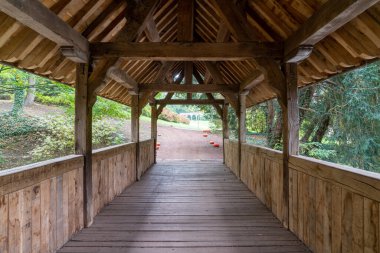 On an autumn day in the park of Groot Bijgaarden castle, this beautiful Wooden Bridge