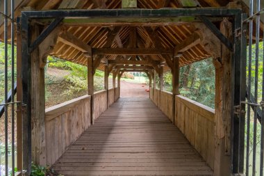 On an autumn day in the park of Groot Bijgaarden castle, this beautiful Wooden Bridge