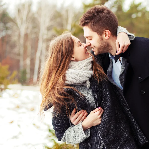 Beautiful sensual couple outdoor — Stock Photo, Image