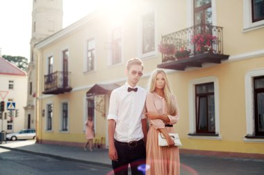 güzel hippi çift vintage tarzı