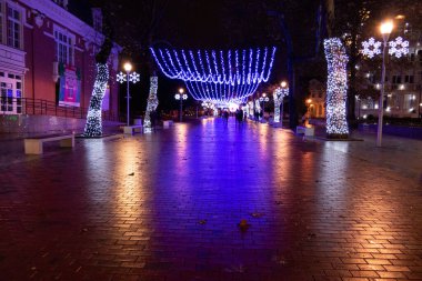 Varna 'da Noel Işıkları, Bulgaristan Şehir Merkezi, Aralık 2020