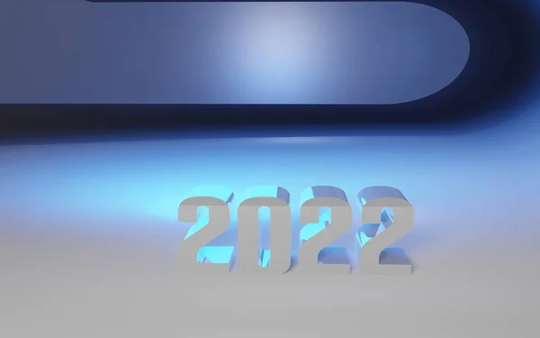 3Dシルバーボリューメトリック2020年新年現代レンダリング — ストック写真