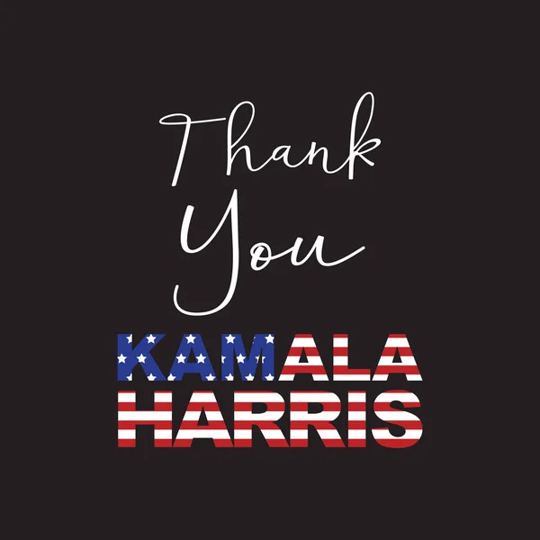 Gracias Kamala Harris Vicepresidente Electe. American flag vector illustration grunge style (en inglés). Patriotic USA diseño de letras. — Archivo Imágenes Vectoriales