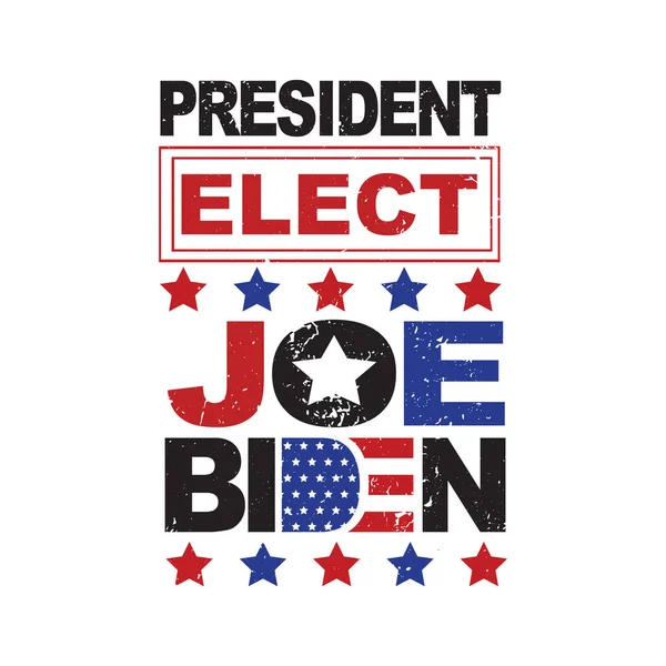Joe Biden Presidente electo. Estados Unidos de América Presidencial Elección diseño vector grunge estilo. Plantilla de diseño de póster. Elegido Presidente Joe Biden con letras bandera americana. Gracias por votar.. — Archivo Imágenes Vectoriales