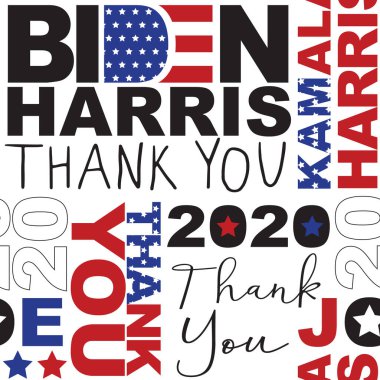Kusursuz vektör modeli Biden Harris. Seçilmiş başkan. Teşekkür ederim. Amerika başkanı Joe Biden ve başkan yardımcısı Kamala Harris seçildi. ABD seçim demokratları oy verdiğiniz için teşekkürler. Amerikan bayrağı.