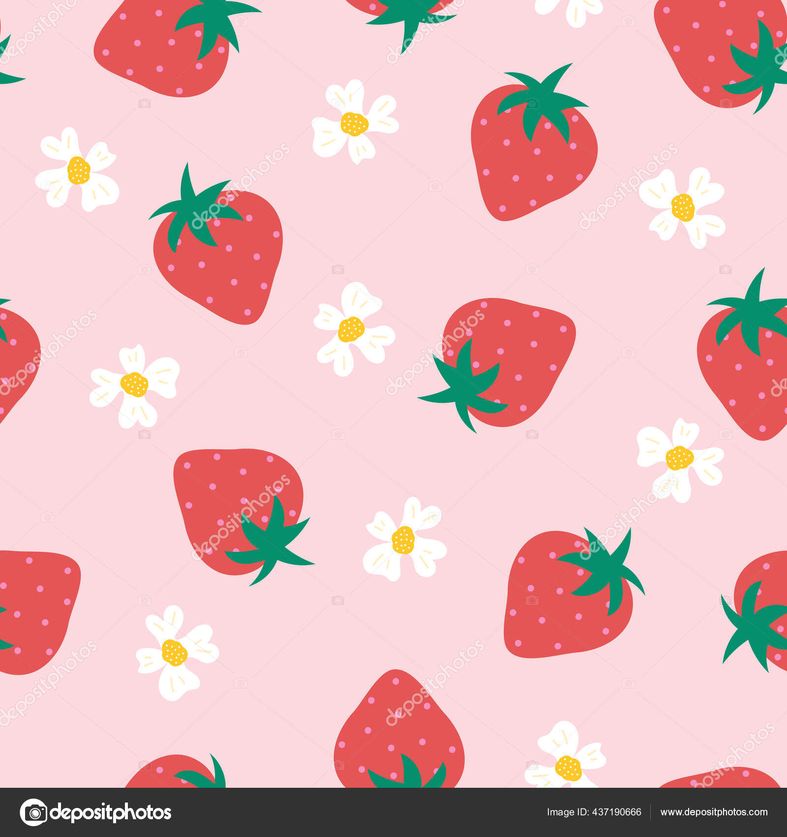 Strawberry Fruit Floral Fabric