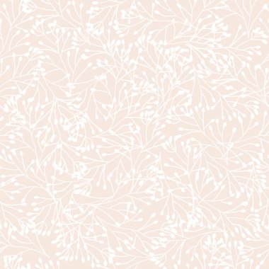 Beyaz, bej, bembeyaz, beyaz el hatlarıyla çizilmiş çiçeklerin arka planı. Kumaş, kiremit ve duvar kâğıdı için soyut dokuları tekrarlıyor. Yoğun çiçek desenli yüzey tasarımı