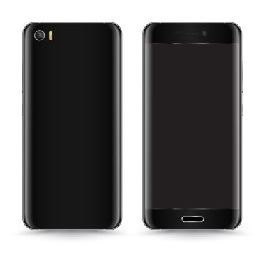 Smartphone Mockup Vektör Ön ve Arka.