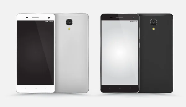 Smartphone mockup frente traseira set com tela em branco isolado —  Vetores de Stock