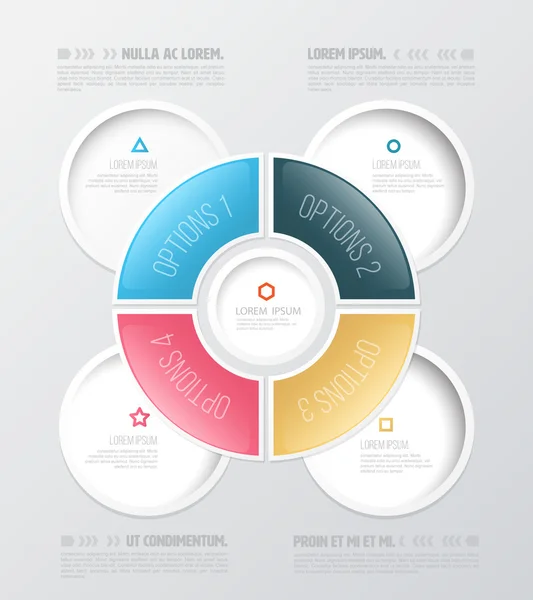 Plantilla de diseño infográfico y concepto de negocio con 4 opciones . — Archivo Imágenes Vectoriales