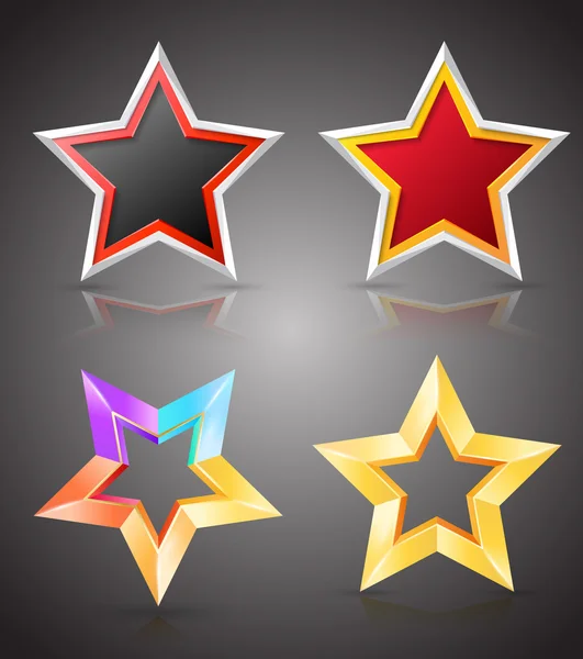 Full color star set. — Stock Vector