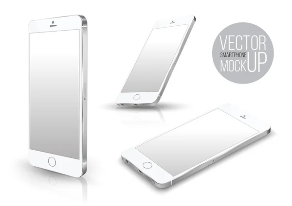 Реалістичний смартфон передній набір перспективи iphone стиль макет . — стоковий вектор