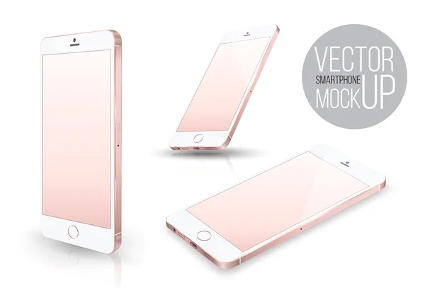 Realistico smartphone prospettiva frontale impostato iphone stile mockup . — Vettoriale Stock