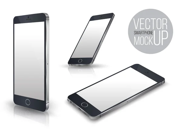 Realistische Smartphone-Frontperspektive eingestellt iphone style mockup. — Stockvektor