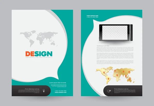 Portada informe anual Folleto Folleto Folleto plantilla A4 tamaño diseño — Archivo Imágenes Vectoriales