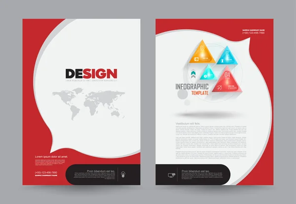 Copertina relazione annuale Opuscolo Brochure Volantino modello A4 formato design — Vettoriale Stock