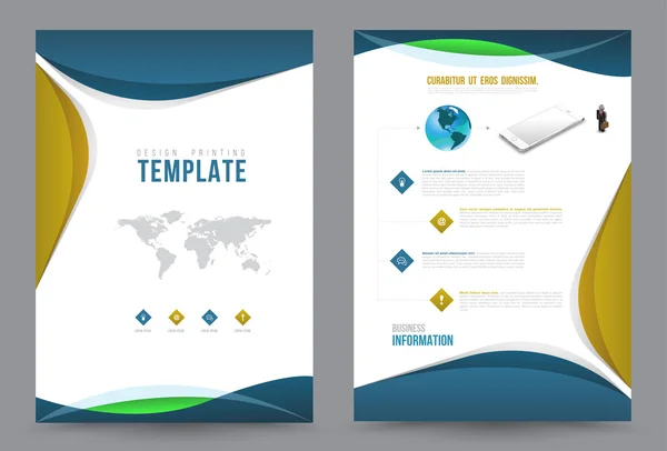 Portada informe anual Folleto Folleto Folleto plantilla A4 tamaño diseño — Vector de stock