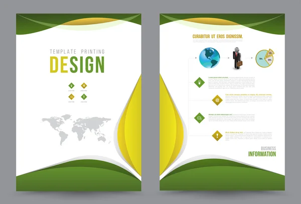 Καλύπτουν ετήσια έκθεση μέγεθος Α4 πρότυπο Flyer φυλλάδιο οδηγιών σχεδιασμού — Διανυσματικό Αρχείο