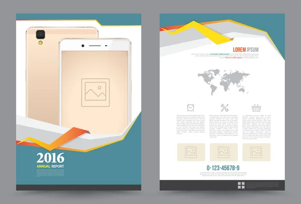 年次報告書デザイン チラシ パンフレット フライヤー テンプレート A4 サイズをカバーします。 — ストックベクタ