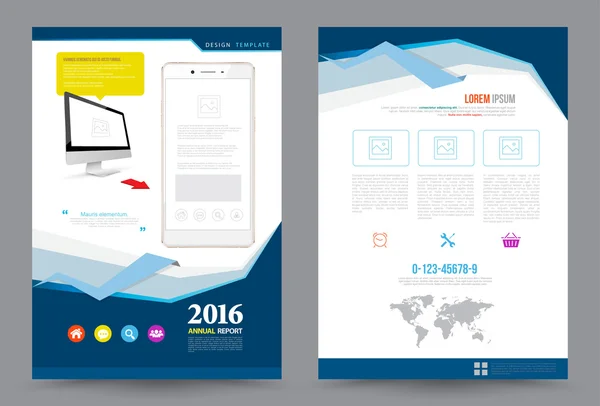Capa relatório anual Folheto Folheto Folheto modelo A4 tamanho design —  Vetores de Stock