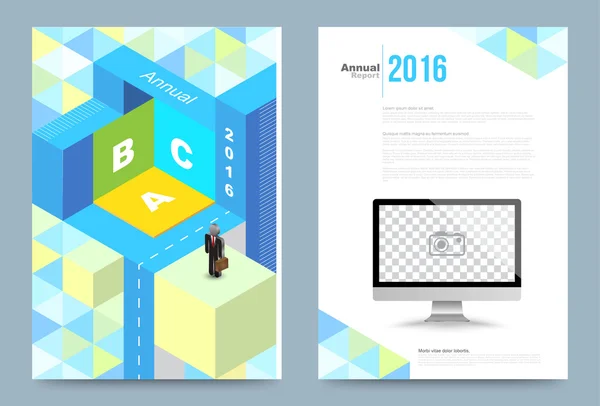 Καλύπτουν ετήσια έκθεση μέγεθος Α4 πρότυπο Flyer φυλλάδιο οδηγιών σχεδιασμού — Διανυσματικό Αρχείο