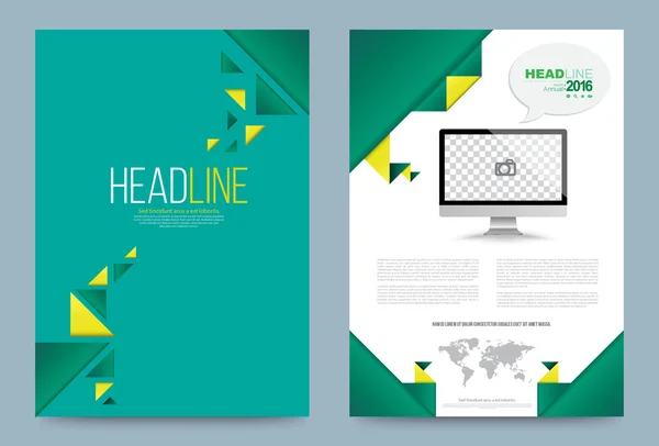 Обкладинка щорічного звіту Leaflet Brochure Flyer шаблон дизайну розміру A4 — стоковий вектор