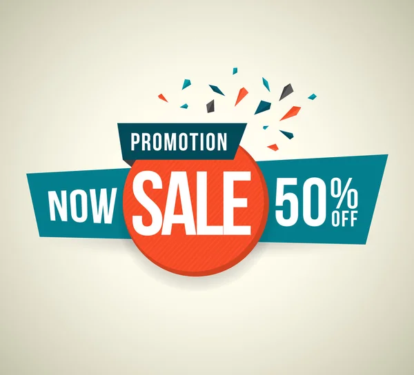 Promotion Maintenant vente 50 pour cent hors . — Image vectorielle