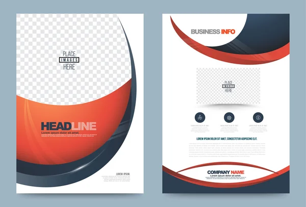 Jaarlijkse verslag brochure flyer ontwerp sjabloon vector kromme stijl — Stockvector