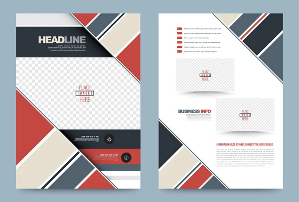 Annual report brochure flyer design template vector lines style — Stock Vector