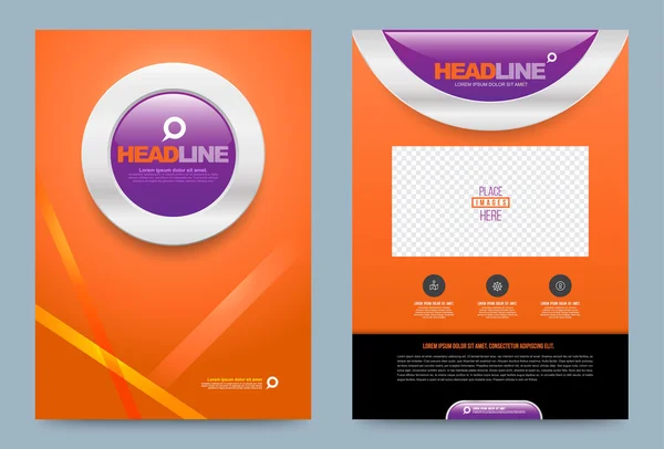 Orange Business jaarlijkse verslag brochure flyer ontwerp sjabloon vector — Stockvector