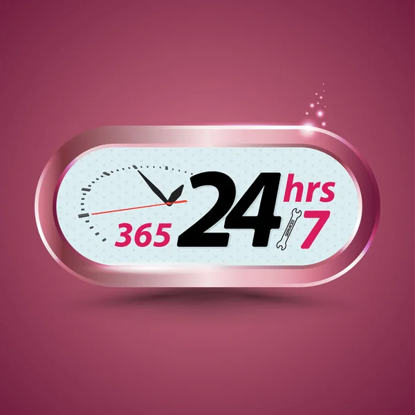 24 timmar 7 dagars service banner — Stock vektor