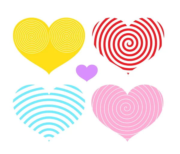 Heart swirl line set. — Stock Vector