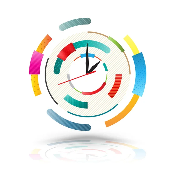 Abstract clock colourful. — Stock Vector