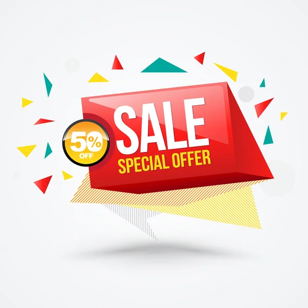 Sale banner funny style. Vector illustration. Can use for promotion discount about fashion and kids product. — Stock Vector